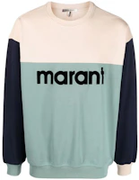 ISABEL MARANT SS22 Colorblock Logo Print Sweatshirt Green 22PSW027922P045H-60CE ISABEL MARANT SS22 Colorblock Logo Print Sweatshirt Green 22PSW027922P045H-60CE