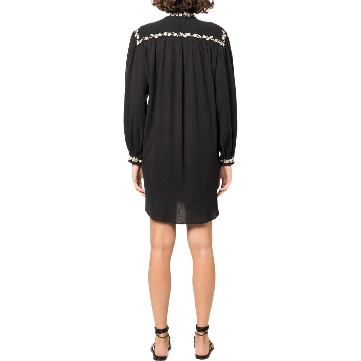 Purchase 이자벨마랑 SS22 플로럴 자수 블랙 롱슬리브 드레스. RO210422A041E