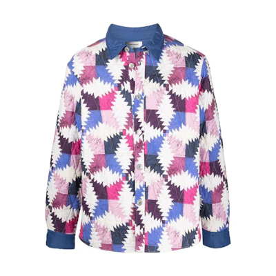 ISABEL MARANT SS22 Geometric Print Shirt Jacket Multicolor VE172922P009H40PK