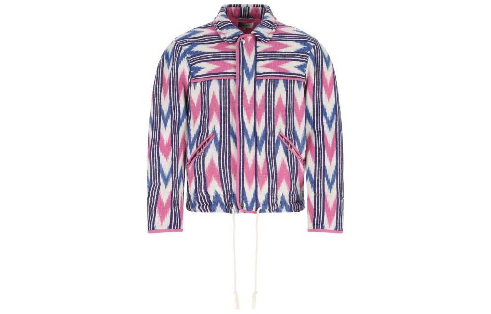 ISABEL MARANT SS22 Jacquard Drawstring Jacket - Long Sleeve Multicolor VE173222P010H-23EC