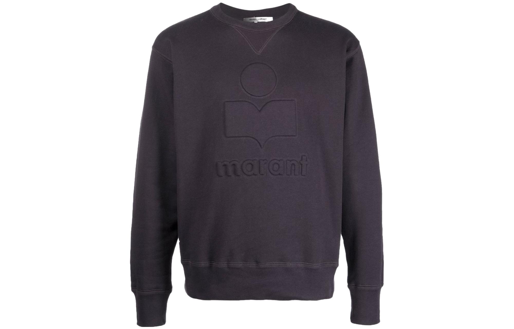 ISABEL MARANT SS22 Logo Embossed Crewneck Sweatshirt Purple Brown SW005722P042H-30FN