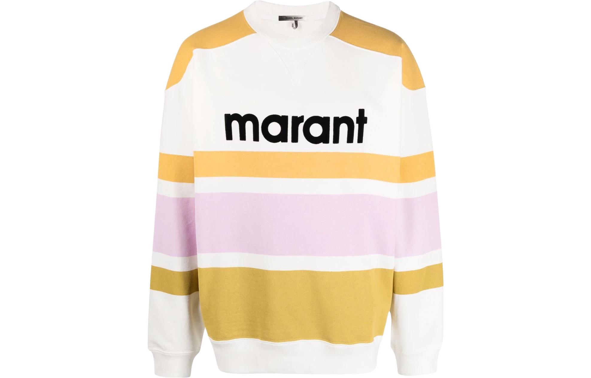 ISABEL MARANT SS22 Logo Print Colorblock Sweatshirt White Men’s SW032922P043H-10HY