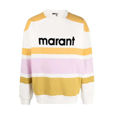 ISABEL MARANT SS22 Logo Print Colorblock Sweatshirt White Men’s SW032922P043H-10HY