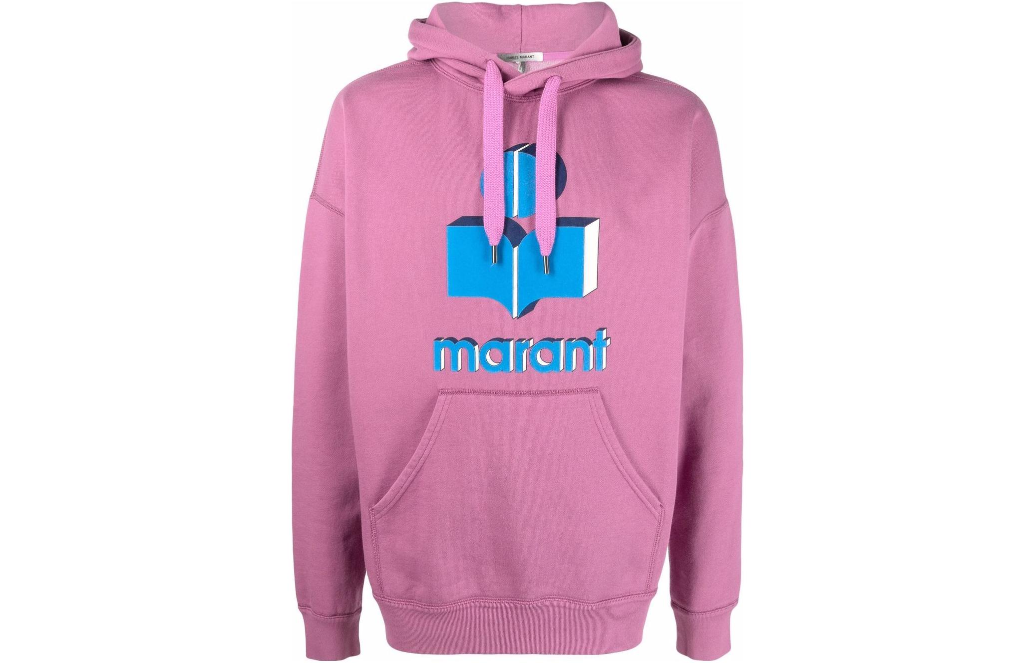 ISABEL MARANT SS22 Logo Print Pullover Hoodie Purple - Long Sleeve SW005522P039H-40RW