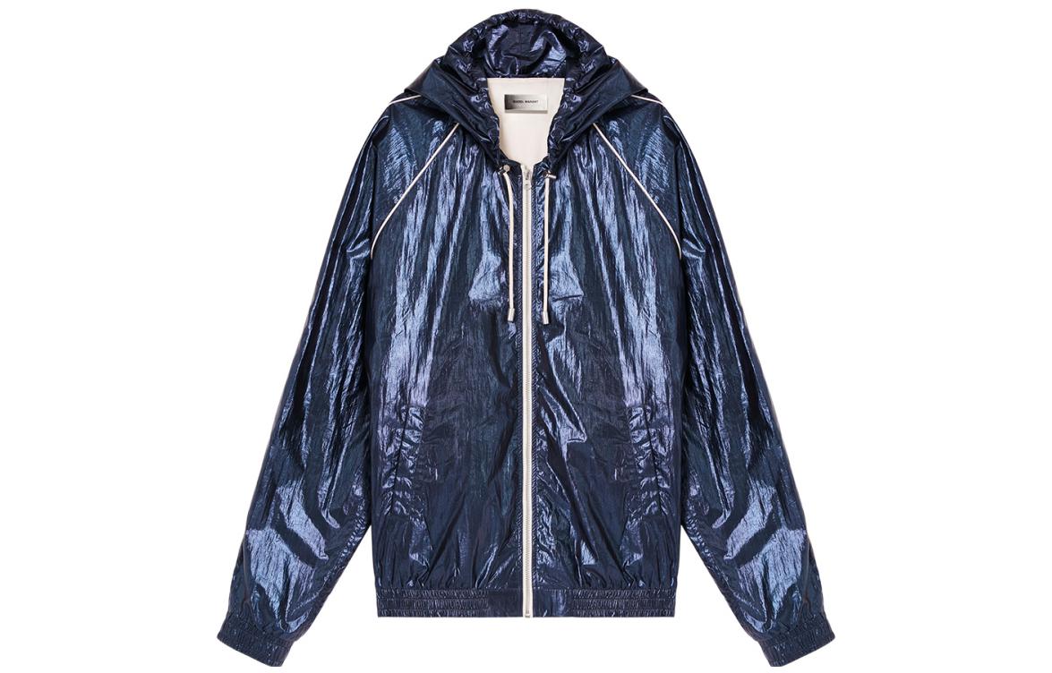 ISABEL MARANT SS22 Oversized Hoodie Zip Jacket Deep Blue MA1130-22P002V