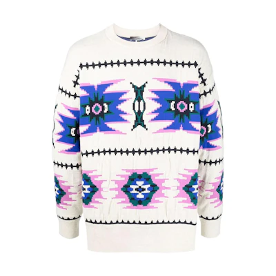 ISABEL MARANT SS22 Patterned Crewneck Pullover Sweatshirt White PU180022P064H02LY