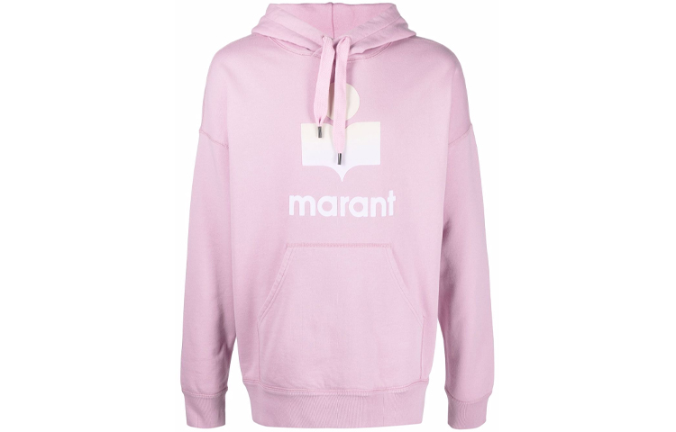 ISABEL MARANT SS22 Pink Logo Oversized Hoodie for Men SW005522P041H-40LK