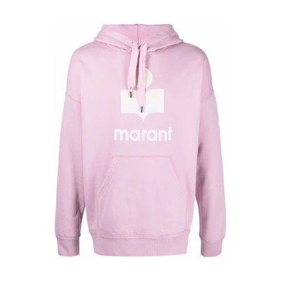 ISABEL MARANT SS22 Pink Logo Oversized Hoodie for Men SW005522P041H-40LK