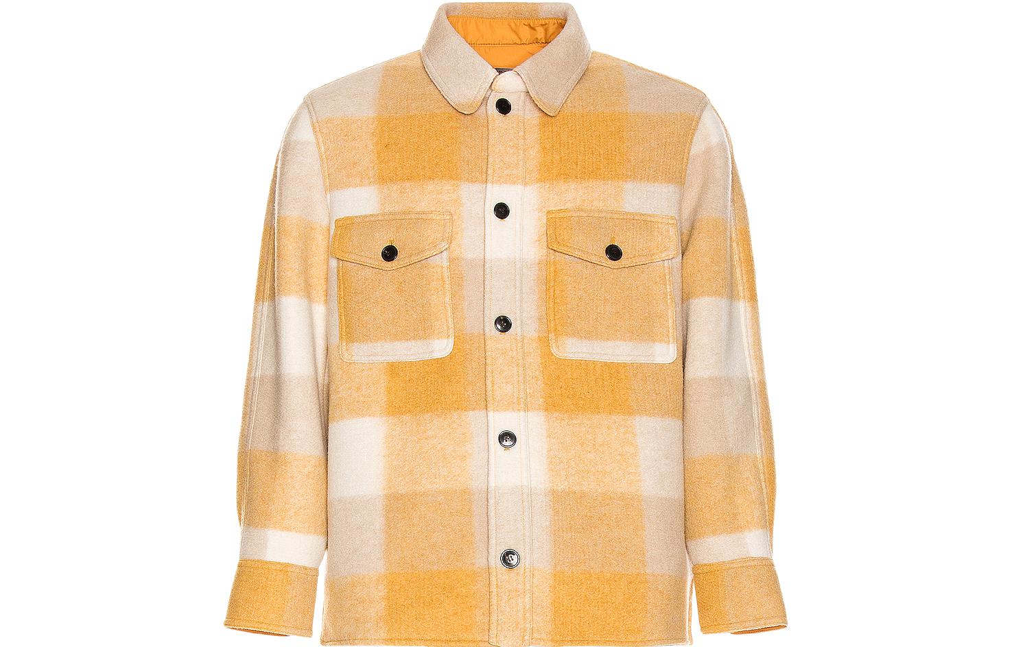 ISABEL MARANT SS22 Plaid Pocket Jacket Men Yellow 22PVE162322P004H-10HY