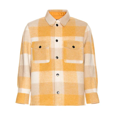 ISABEL MARANT SS22 Plaid Pocket Jacket Men Yellow 22PVE162322P004H-10HY