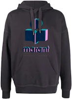 ISABEL MARANT SS22 Solid Logo Print Hoodie Men Dark Grey SW005522P039H30FN ISABEL MARANT SS22 Solid Logo Print Hoodie Men Dark Grey SW005522P039H30FN