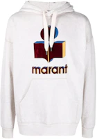 ISABEL MARANT SS22 Textured Logo Hoodie Men’s Grey White SW0055-22P039H-23EC ISABEL MARANT SS22 Textured Logo Hoodie Men’s Grey White SW0055-22P039H-23EC