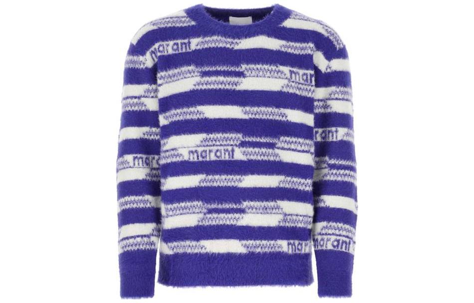 ISABEL MARANT SS23  Blue Logo Print Crewneck Pullover Sweater PU0059HAA1L68H-30VB