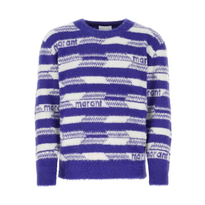ISABEL MARANT SS23 Blue Logo Print Crewneck Pullover Sweater PU0059HAA1L68H-30VB