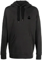 ISABEL MARANT SS23 Black Hoodie with Logo Print and Drawstring SW0028HAA1M05H-02FK ISABEL MARANT SS23 Black Hoodie with Logo Print and Drawstring SW0028HAA1M05H-02FK