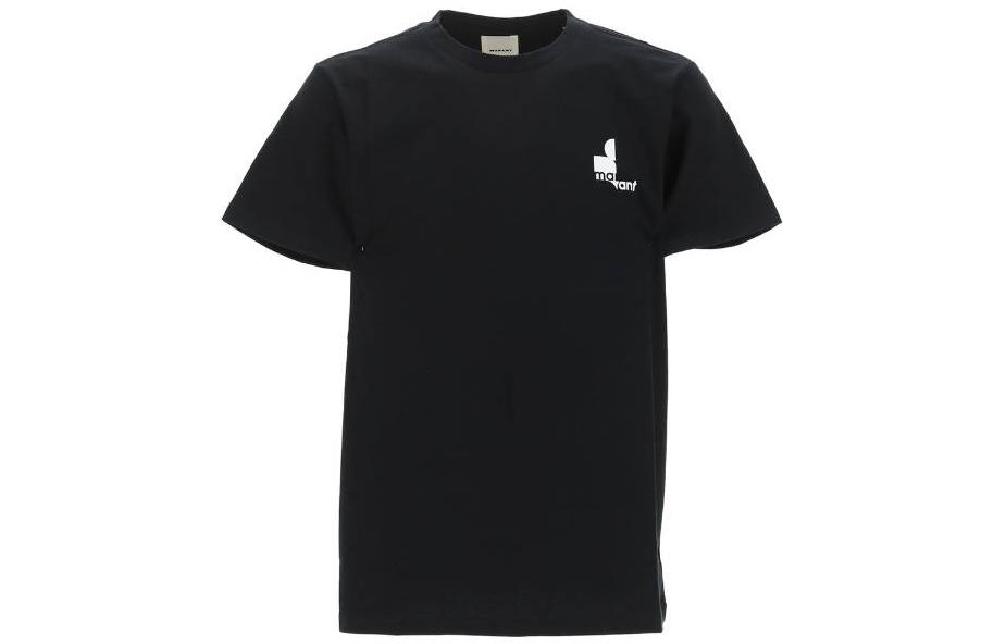 ISABEL MARANT SS23 Black Logo Print Crewneck T-Shirt TS0047HAA1N09H-01BK