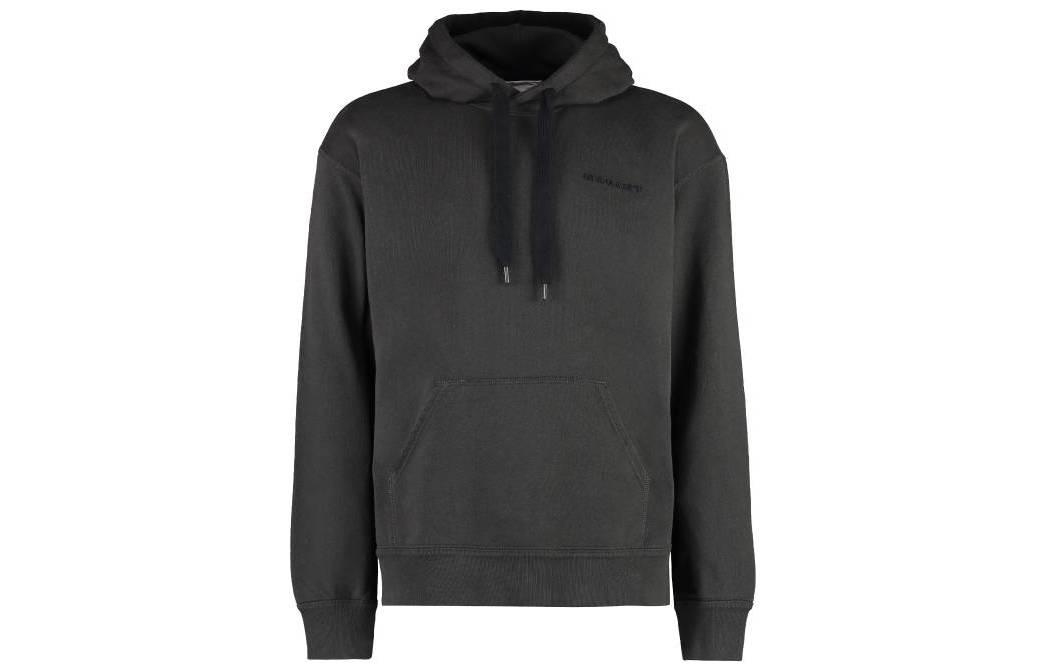 ISABEL MARANT SS23 Black Logo Print Pullover Hoodie SW0055HAA2M35H-02FK