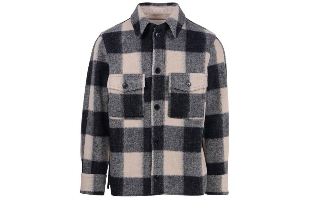 ISABEL MARANT SS23 Black Plaid Shirt-Style Jacket VE0052HAA1D20H-01BK