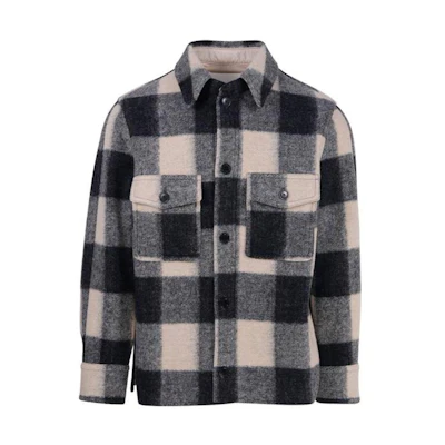 ISABEL MARANT SS23 Black Plaid Shirt-Style Jacket VE0052HAA1D20H-01BK