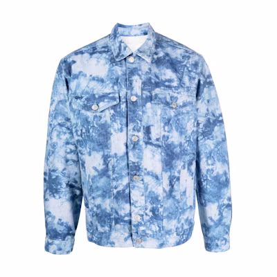 ISABEL MARANT SS23 Blue Camouflage Print Denim Jacket VE0063HAA1H31H-30BU