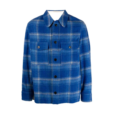 ISABEL MARANT SS23 Checked Shirt-Collar Jacket Blue VE0053HAA1D21H-30EB