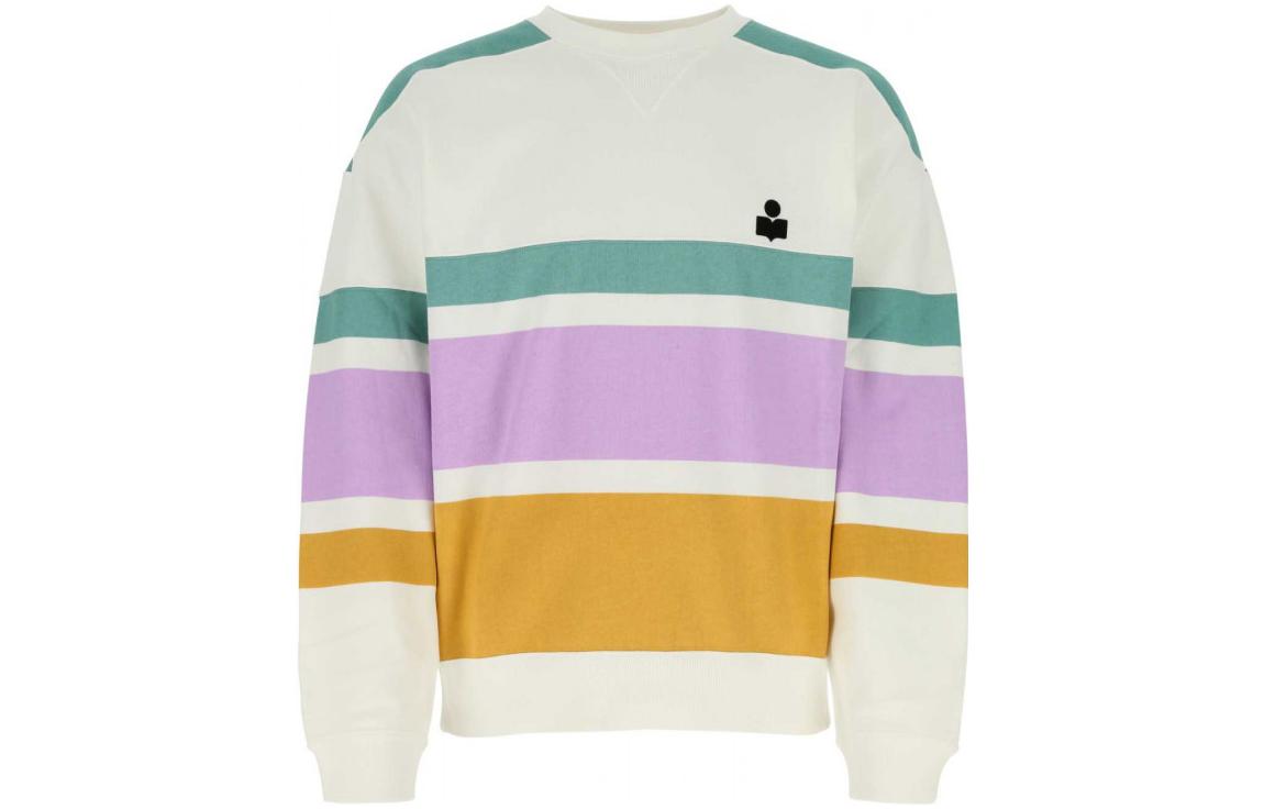 ISABEL MARANT SS23 Colorblock Crewneck Oversized Sweatshirt Multicolor SW0037HAA1M43H-60CE