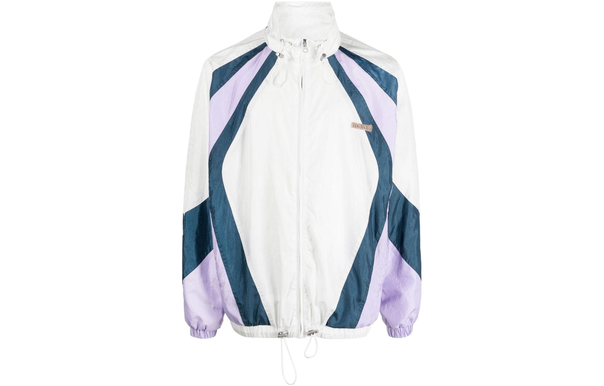 ISABEL MARANT SS23 Colorblock Zip-Up Jacket with Stand Collar MA0059HAA1C13H-20WH