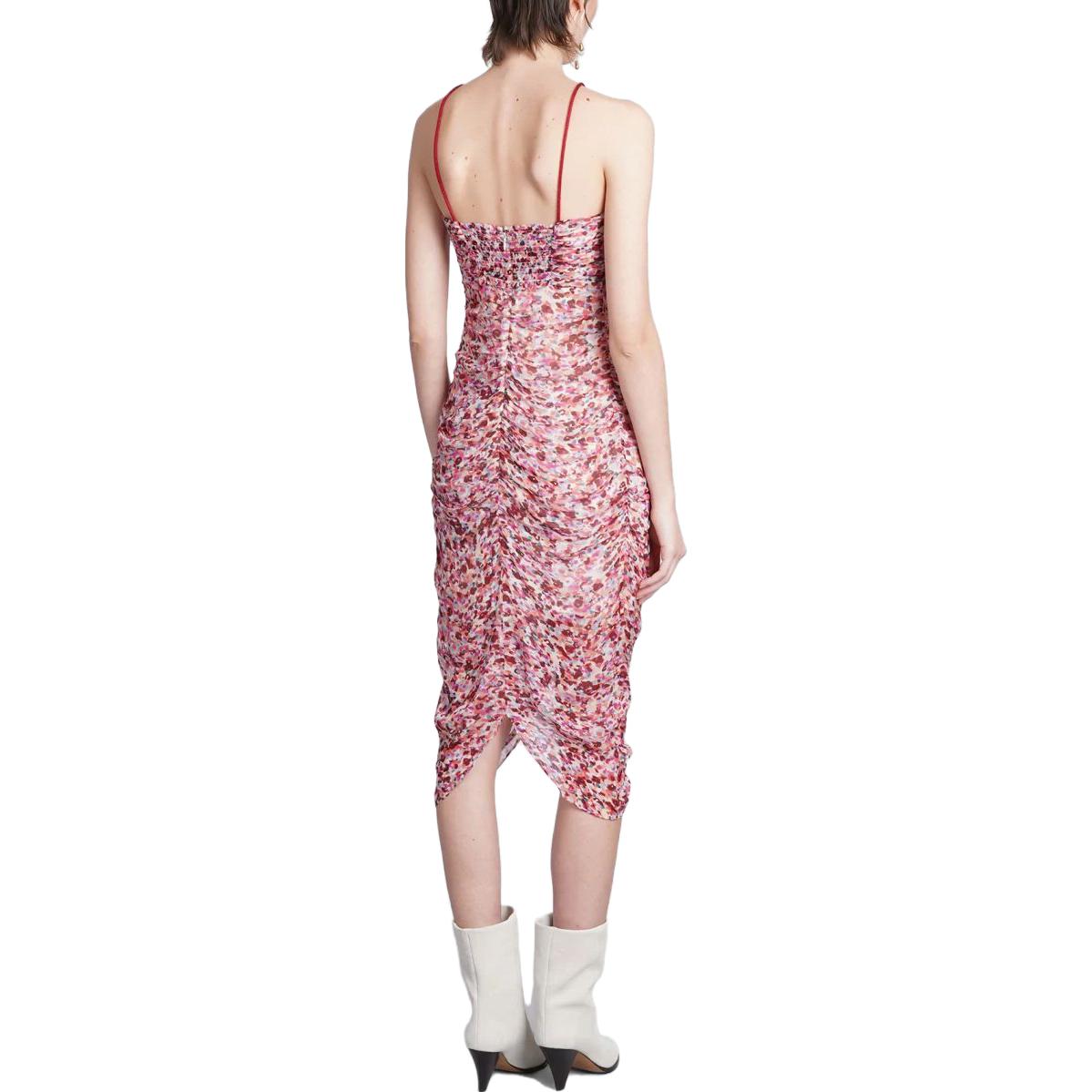 Purchase イザベルマラン SS23 フローラル ホルターネック ストラップレス ノースリーブドレス ピンク RO0030FAA1J49ERYEC