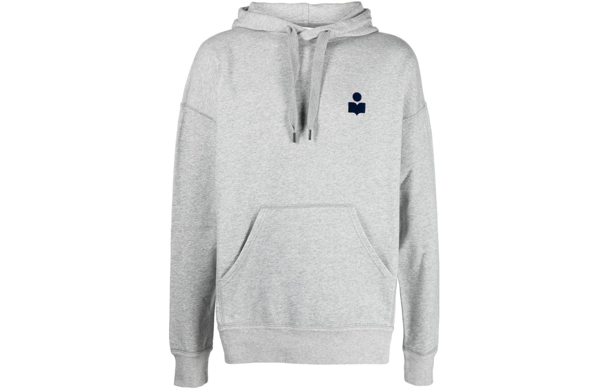 ISABEL MARANT SS23 Graphic Print Drawstring Hoodie Grey - Long Sleeve Pullover SW0028HAA1M05HGYMD