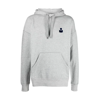 ISABEL MARANT SS23 Graphic Print Drawstring Hoodie Grey - Long Sleeve Pullover SW0028HAA1M05HGYMD