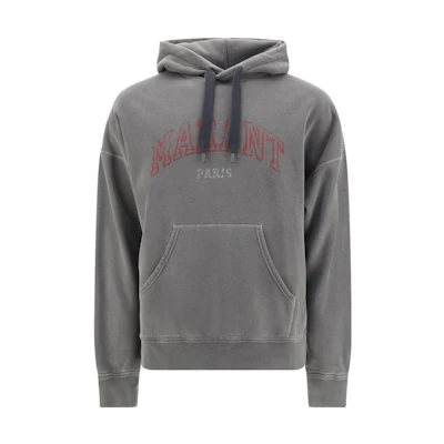 ISABEL MARANT SS23 Gray Pullover Hoodie with Letter Print SW0027HAA1M47H-02FK