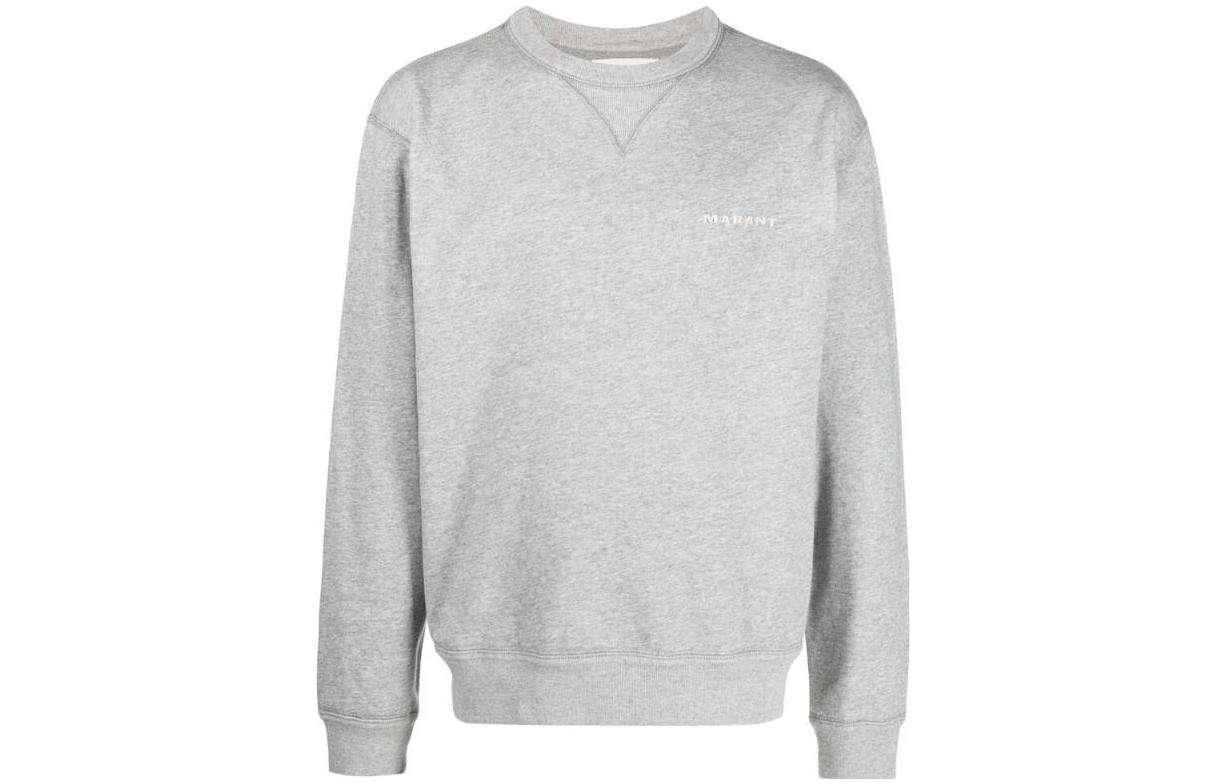 ISABEL MARANT SS23 Grey Crewneck Logo Sweatshirt Men A2M35HSW0056HA-02GY