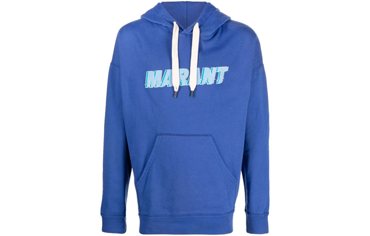 ISABEL MARANT SS23 Letter Print Pullover Hoodie Blue - SW0027HAA1M48H-30EB