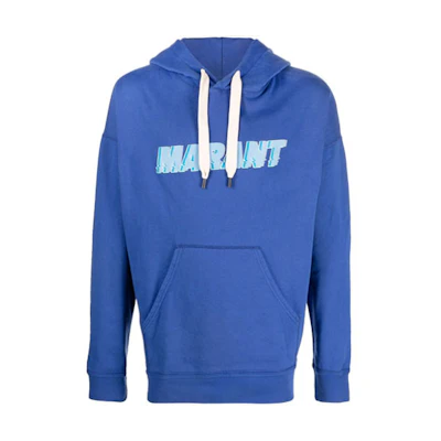 ISABEL MARANT SS23 Letter Print Pullover Hoodie Blue - SW0027HAA1M48H-30EB