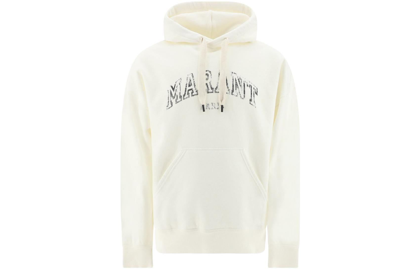 ISABEL MARANT SS23 Letter Print Pullover Sweatshirt Men Grey White SW0027HAA1M47H-20WH