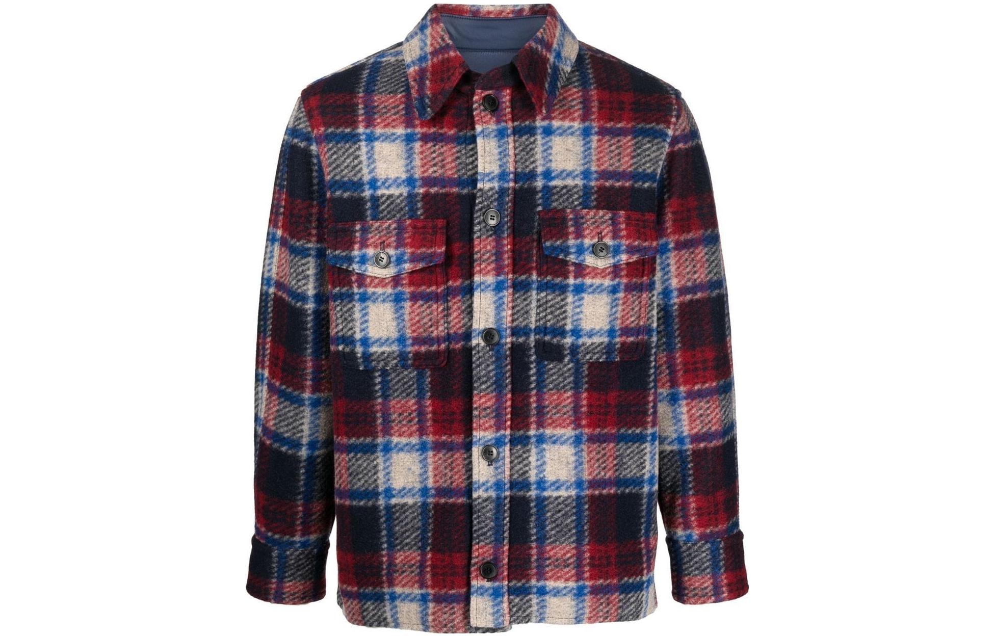 ISABEL MARANT SS23 Plaid Shirt Jacket Purple VE0052HAA1D20H-02BK