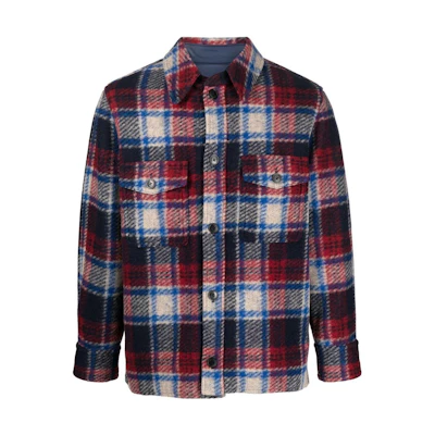 ISABEL MARANT SS23 Plaid Shirt Jacket Purple VE0052HAA1D20H-02BK
