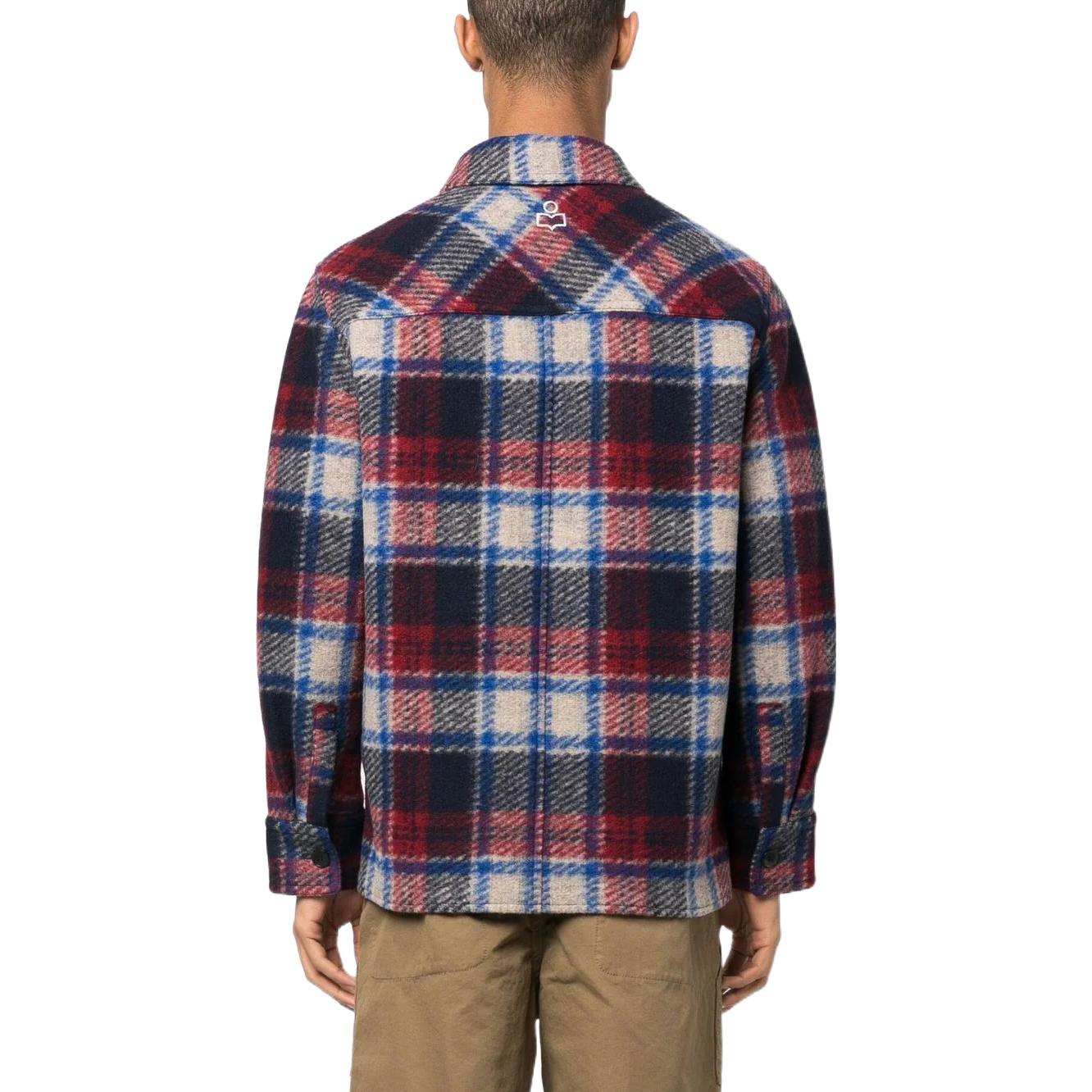 Shop 이자벨 마랑 SS23 체크 셔츠 재킷 퍼플 VE0052HAA1D20H-02BK