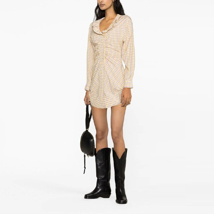 Purchase イザベルマラン SS23 フリルカラー 長袖 シャツワンピース ライトイエロー RO0066FBA1I27I-10LY