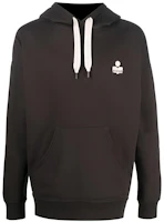 ISABEL MARANT SS23 Solid Color Logo Embroidered Black Hoodie for Men SW0033HAA1M42H-02FK ISABEL MARANT SS23 Solid Color Logo Embroidered Black Hoodie for Men SW0033HAA1M42H-02FK