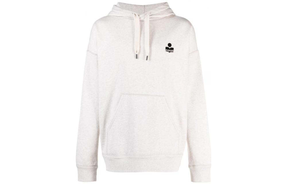 ISABEL MARANT SS23 Solid Logo Embroidered Hoodie Men’s Light Beige SW0033HAA1M42H-23EC