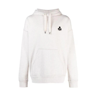 ISABEL MARANT SS23 Solid Logo Embroidered Hoodie Men’s Light Beige SW0033HAA1M42H-23EC