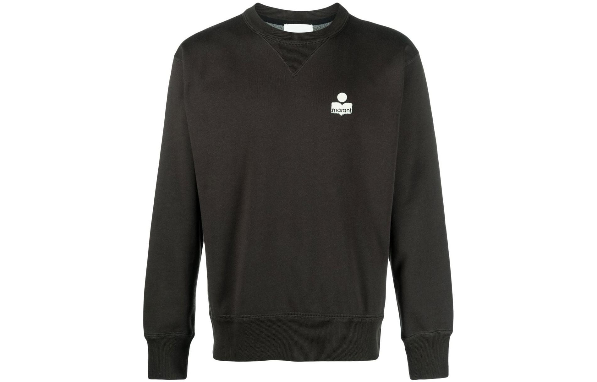 ISABEL MARANT SS23 Solid Logo Print Crewneck Sweatshirt Black Fashion SW0030HAA1M42H-02FK