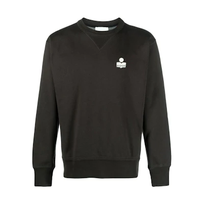 ISABEL MARANT SS23 Solid Logo Print Crewneck Sweatshirt Black Fashion SW0030HAA1M42H-02FK