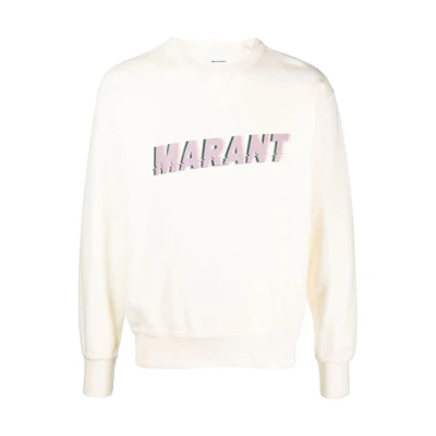 ISABEL MARANT SS23 Vanilla Logo Print Crewneck Sweatshirt SW0042HAA1M48H-90VA