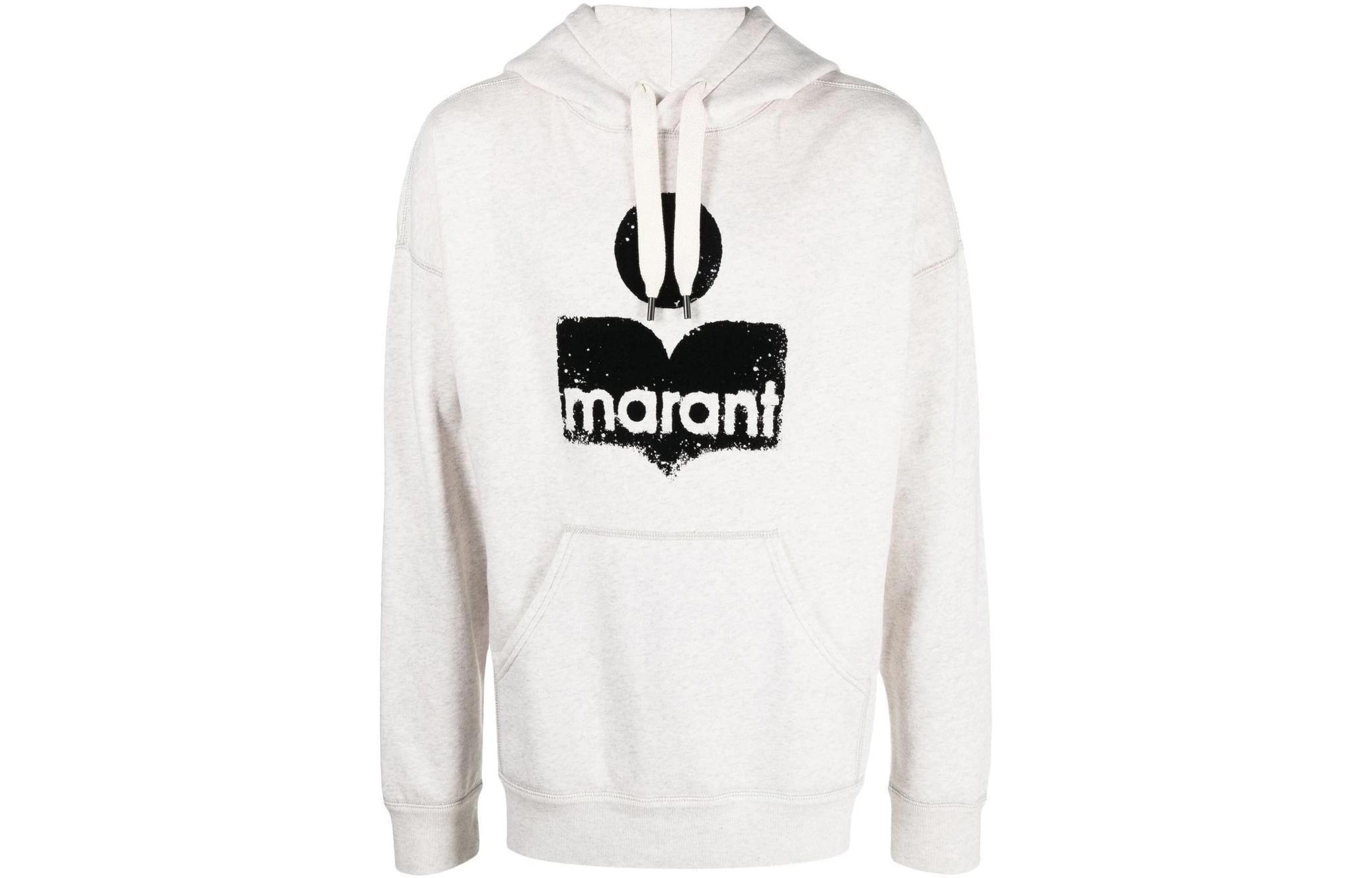ISABEL MARANT SS23 Vintage Logo Hoodie Men’s Off-White SW0027HAA1M42H-23EC