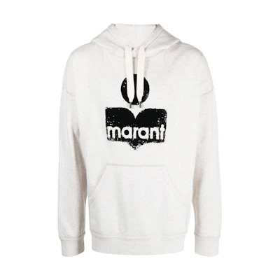 ISABEL MARANT SS23 Vintage Logo Hoodie Men’s Off-White SW0027HAA1M42H-23EC