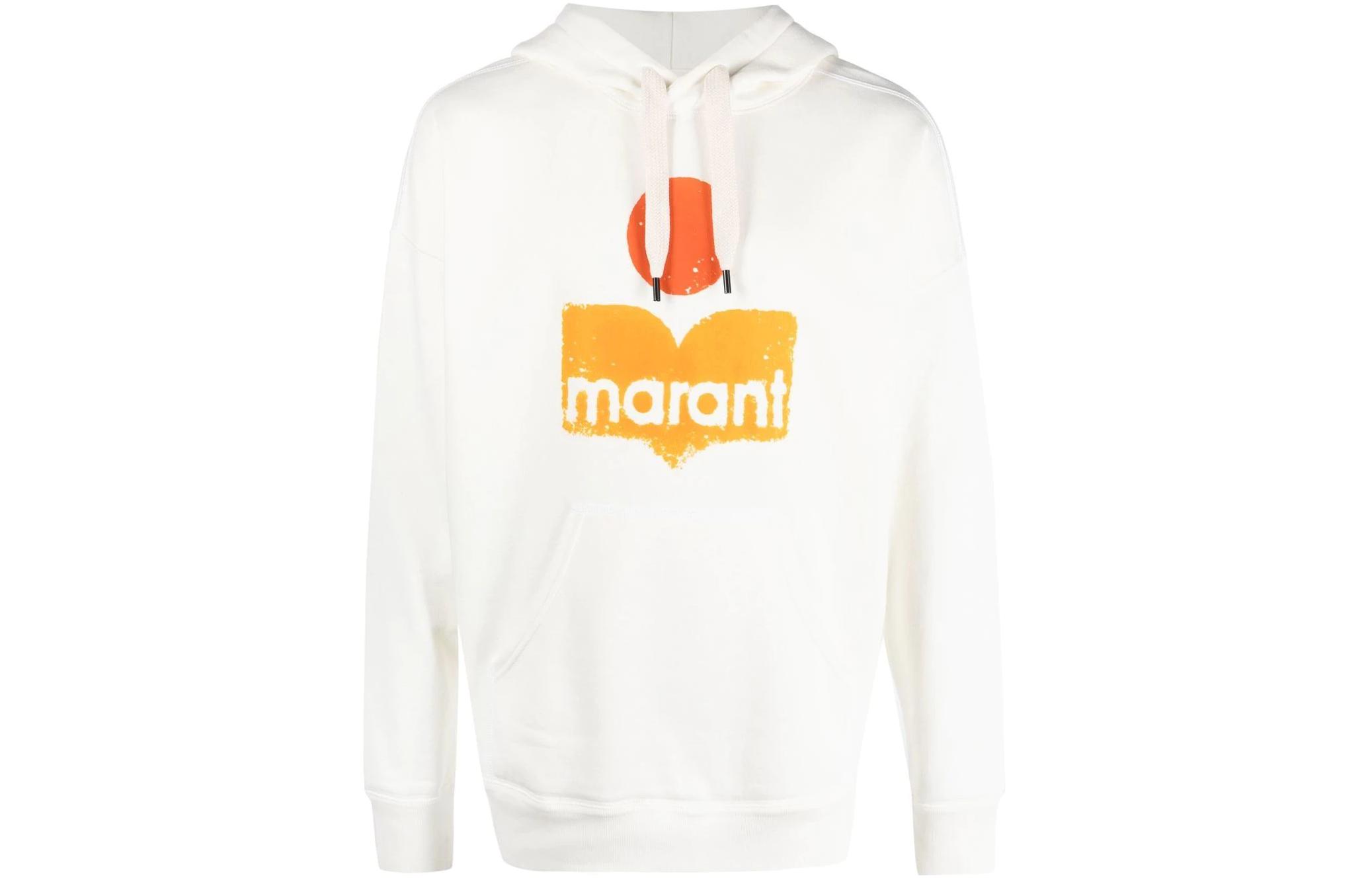 ISABEL MARANT SS23 Vintage Logo Printed Hoodie White () SW0027HAA1M42H-20WH