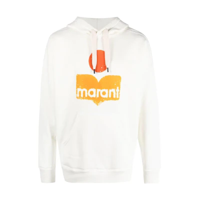 ISABEL MARANT SS23 Vintage Logo Printed Hoodie White () SW0027HAA1M42H-20WH
