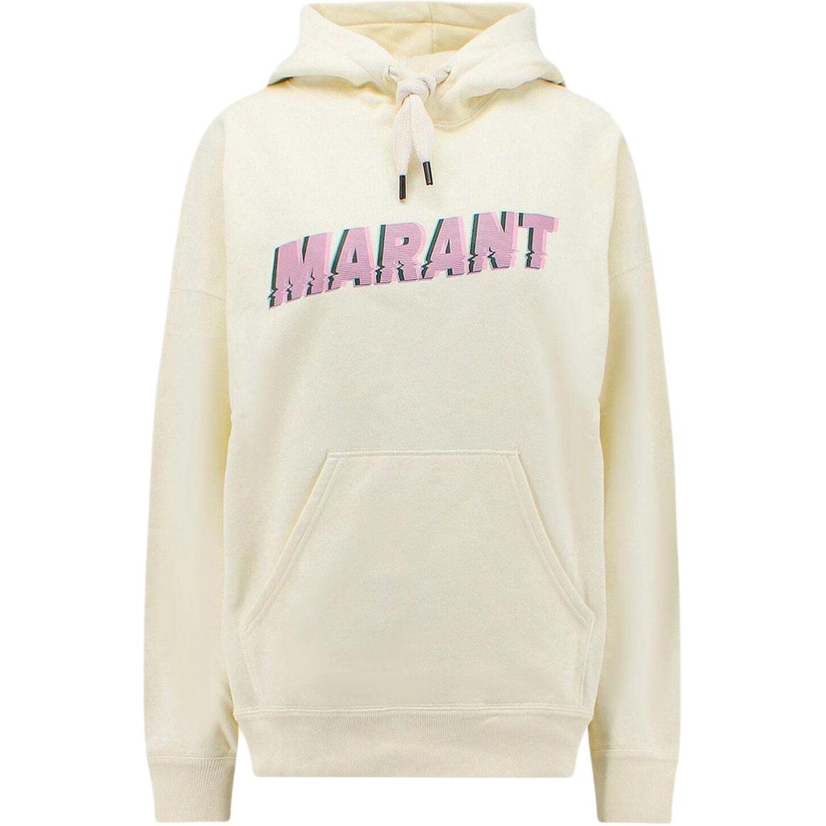 ISABEL MARANT SS23 White Letter Graphic Pullover Hoodie SW0027HAA1M48H-90VA